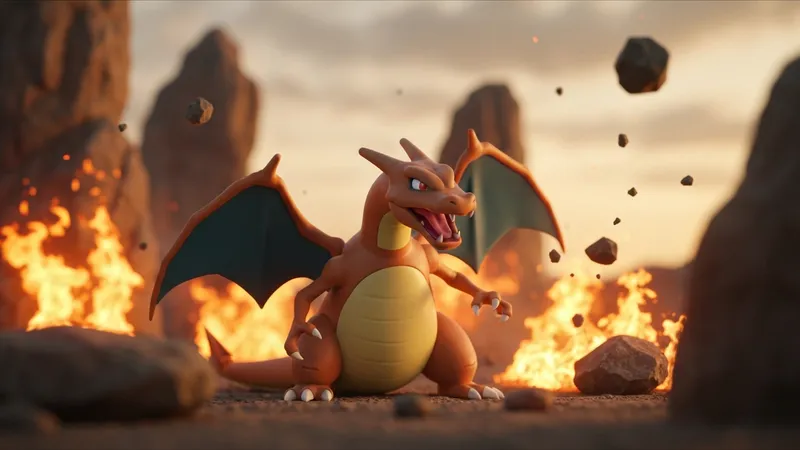 Dracaufeu utilisant Draco-Souffle en combat