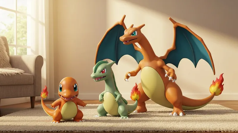 Dracaufeu shiny aux couleurs éclatantes